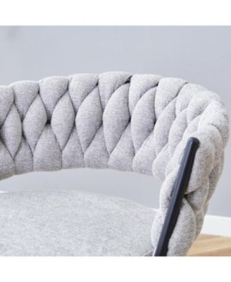 Swivel Bar Stools - Light Gray Linen & Black Iron (Set of 2)