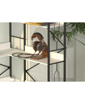 5-Tier Industrial Corner Bookshelf