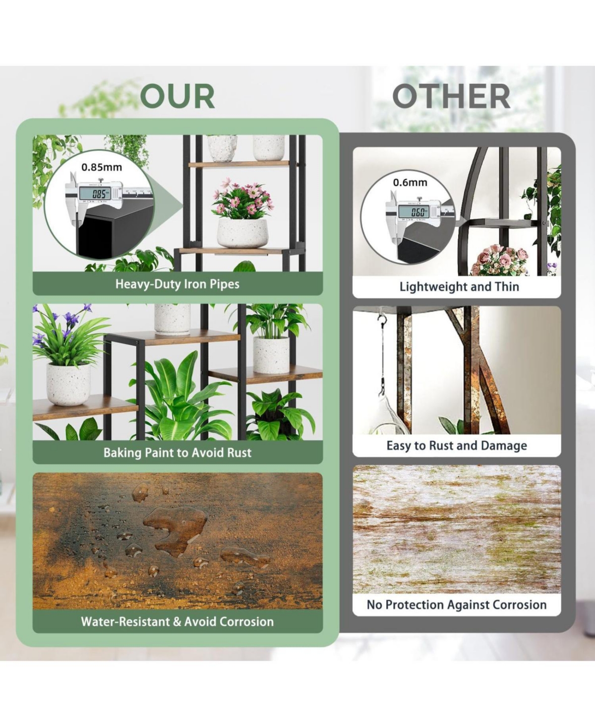 Streamdale Furniture Lighted 8-Tier Plant Stand Indoor