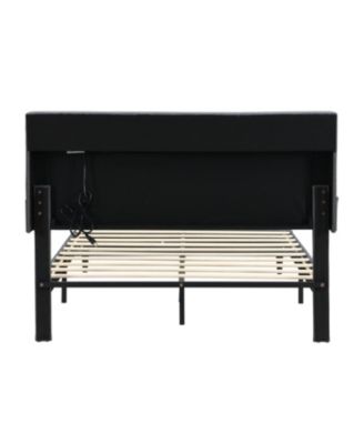 King Upholstered Bed Frame USB Ports