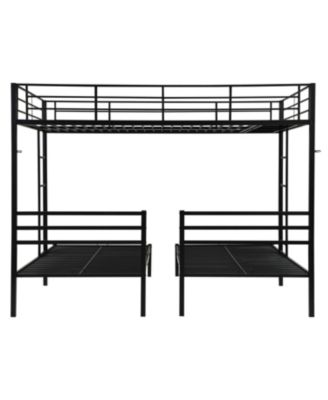 Triple Bunk Bed Full Over Twin Metal Frame