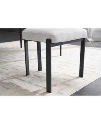 Boucle Dining Chairs Set of 2 Black Metal Legs