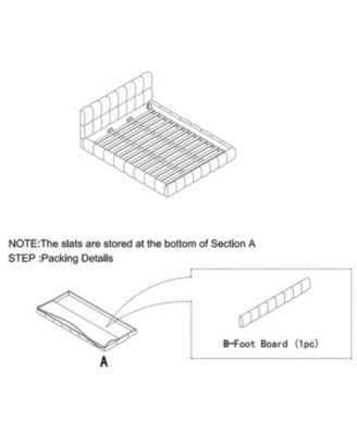 King Upholstered Platform Bed Frame - Dark Gray