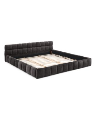 King Upholstered Platform Bed Frame - Dark Gray