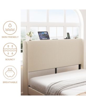 Queen Platform Bed with Charging Station