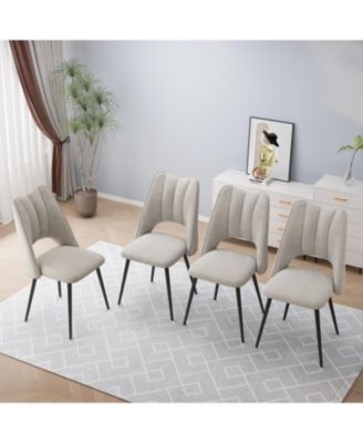 Modern Beige 4-Chair Dining Set
