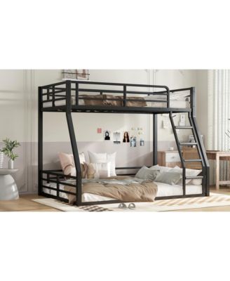 Metal Twin Over Full Bunk Bed Frame - Black