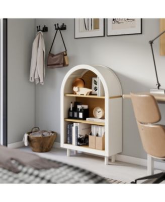 Arched & Woodgrain 3-Shelf Bookcase