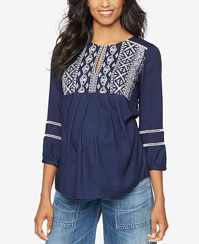 A Pea In The Pod Maternity Embroidered Top