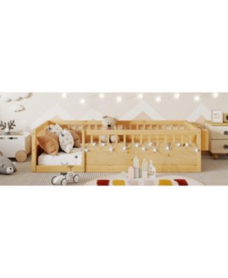 Twin Montessori Floor Bed with Rails