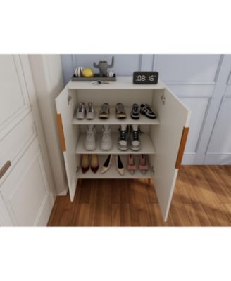 Modern White Sideboard Cabinet - Gold Handles