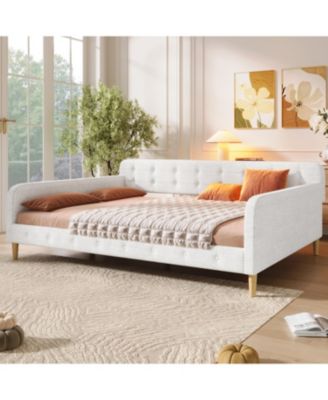 Queen Size Upholstered Daybed with 4 Support Legs