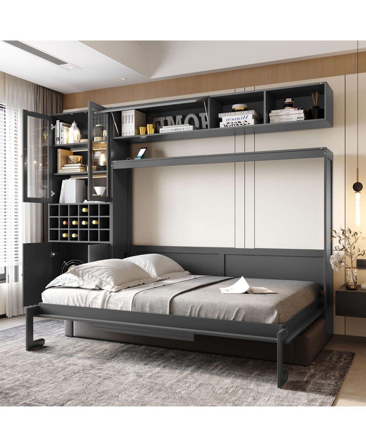 Streamdale Furniture Full Size Murphy Bed Wall Bed with Sofa