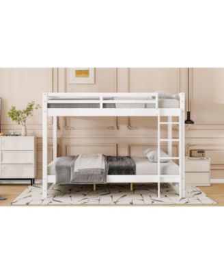 Wood Queen Size Bunk Bed with Ladder