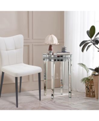  Round Mirror Breakfast Table, Diamond Pedestal, Bistro Style