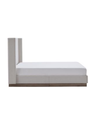 Hosford Cream White Boucle Queen Upholstered Platform Bed