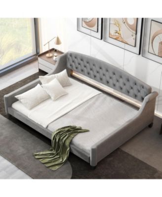 Modern Gray Tufted Button Daybed