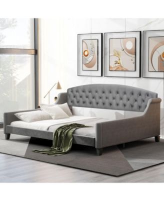 Modern Gray Tufted Button Daybed