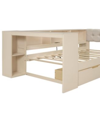 Platform Bed with Storage, Charging Station