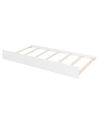 Full Size Wooden House Bed with Twin Size Trundle, White