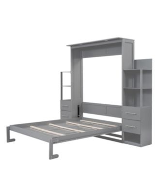 Murphy Bed with Shelves, Drawers & Lights