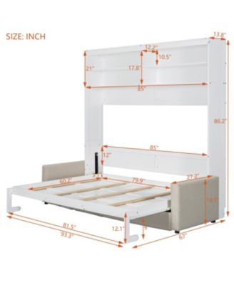 Queen Size Murphy Bed Wall Bed with Sofa