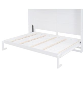 Queen Size Murphy Bed Wall Bed with Top Shelves & USB