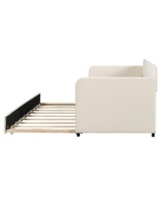 Upholstered Twin Daybed Sofa with Trundle