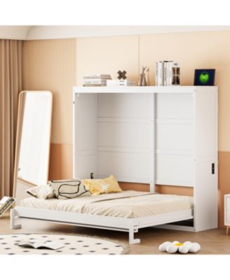 Full Size Murphy Bed Wall Bed,White