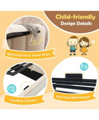 Upholstered Daybed with Storage Ottoman, Twin Size, Velvet