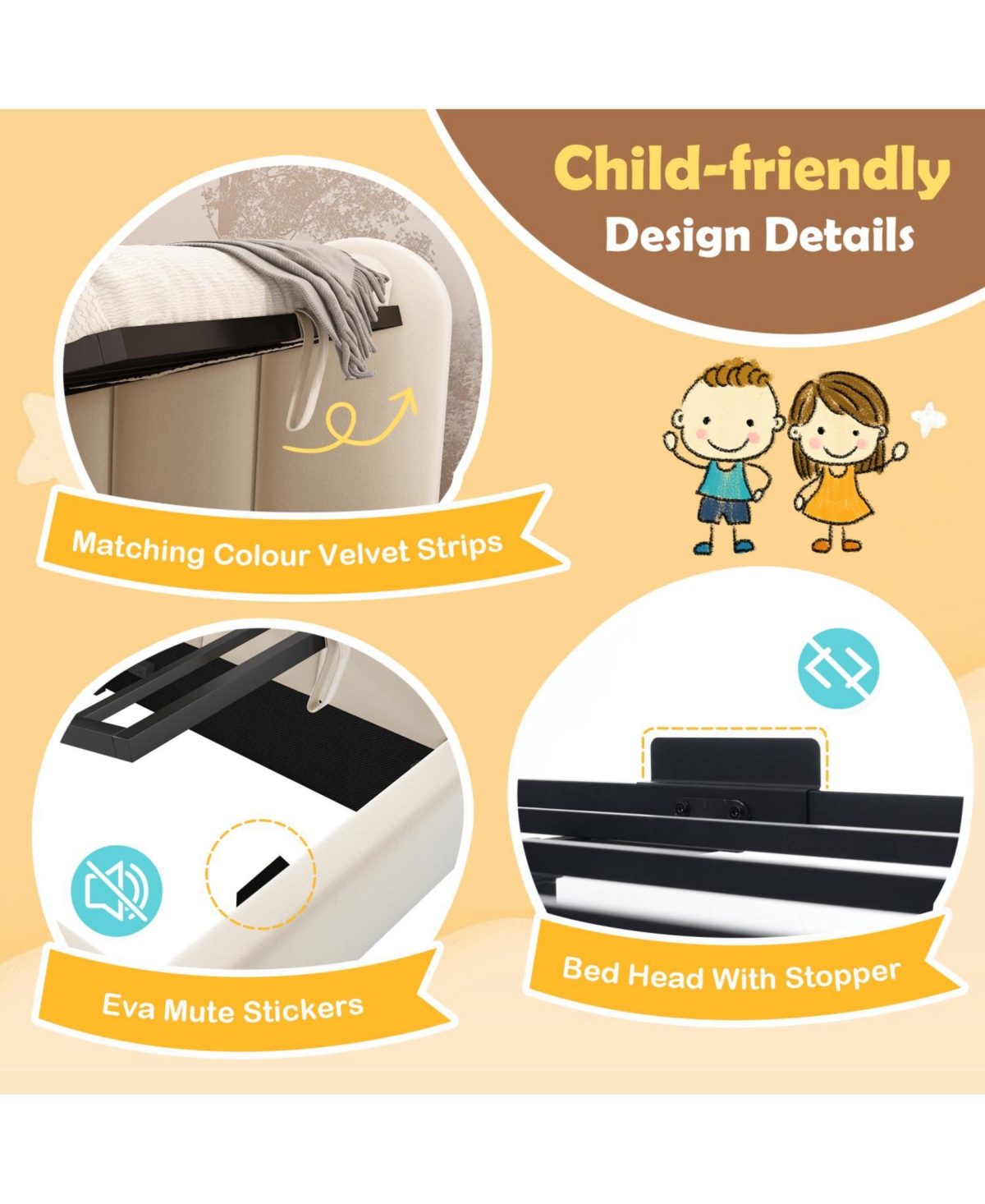 Streamdale Furniture Upholstered Daybed with Storage Ottoman, Twin Size, Velvet