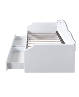 Twin Size Upholstered Daybed with LED and 2 Drawers