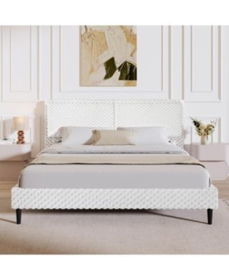 Simple Modern Camel Plush Soft Bed Comfortable Backrest Bedroom Bed