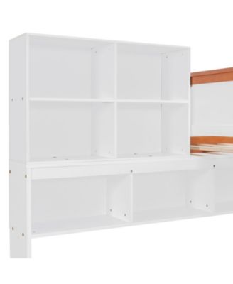 Twin Over Full Bunk Bed Wardrobe, Drawers, Shelves & LED