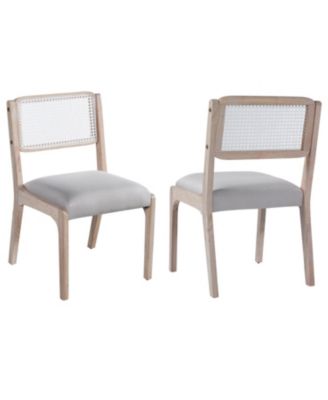 Modern Farmhouse Dining Chairs, Set of 2, Beige