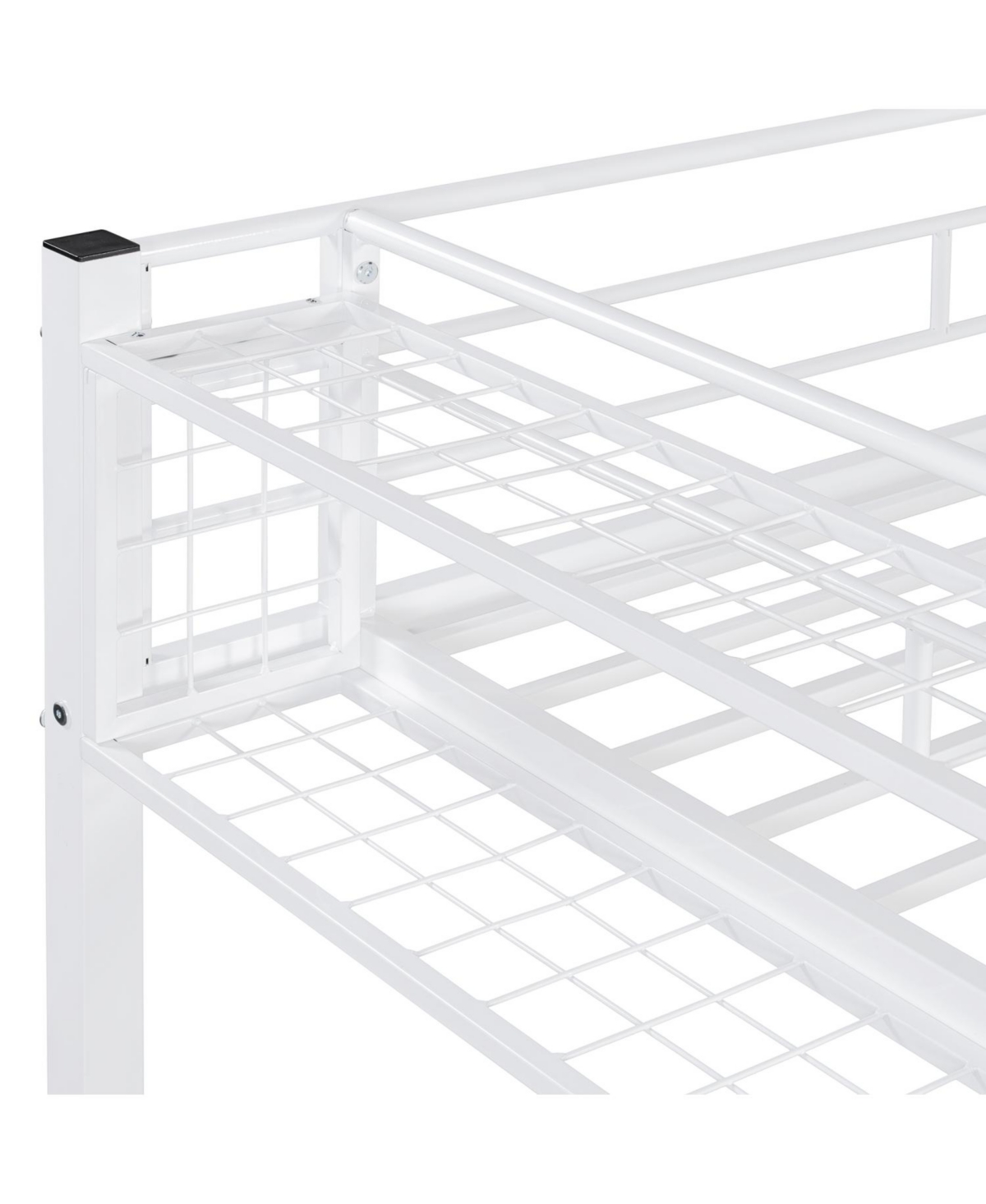 Streamdale Furniture Twin Metal Loft Bed with Grid Shelf & Ladder.