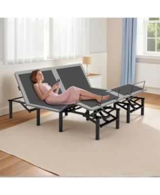 Bed Frame Massage Head/Foot Incline Split King USB Ports LED Night Light