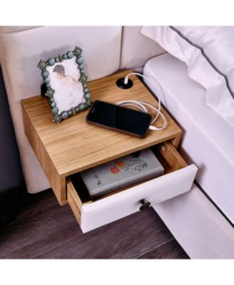 King Beige Velvet Storage Bed with Shelves, Lamps & USB