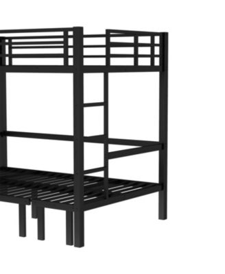 Full Over Full Pull-Out Bunk Bed, Black