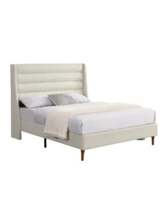 Streamdale Queen Upholstered Platform Bed with Wave Headboard