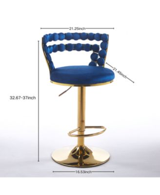 Streamdale Modern Blue Bar Chairs (Set of 2)