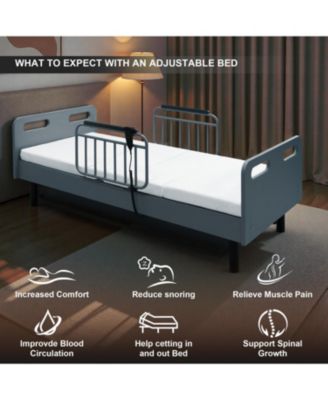 Electric Adjustable Bed with Mattress & Rails