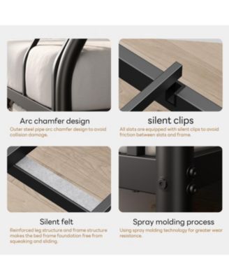 Metal Bunk Bed, Twin Over Full Size Support for Adults Teens