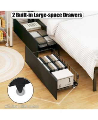 Twin Daybed with Storage, Bookcase, Charging Station & LED