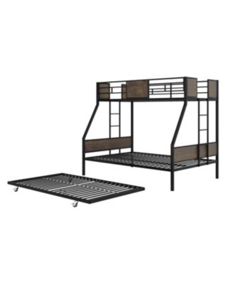Twin Over Full Bunk Bed with Trundle & Ladders