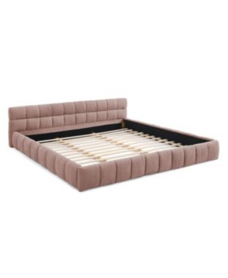 California King Upholstered Platform Bed Frame - Pink