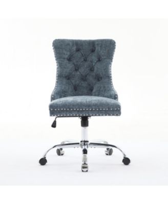 Light Blue Chenille Tufted Office Chair