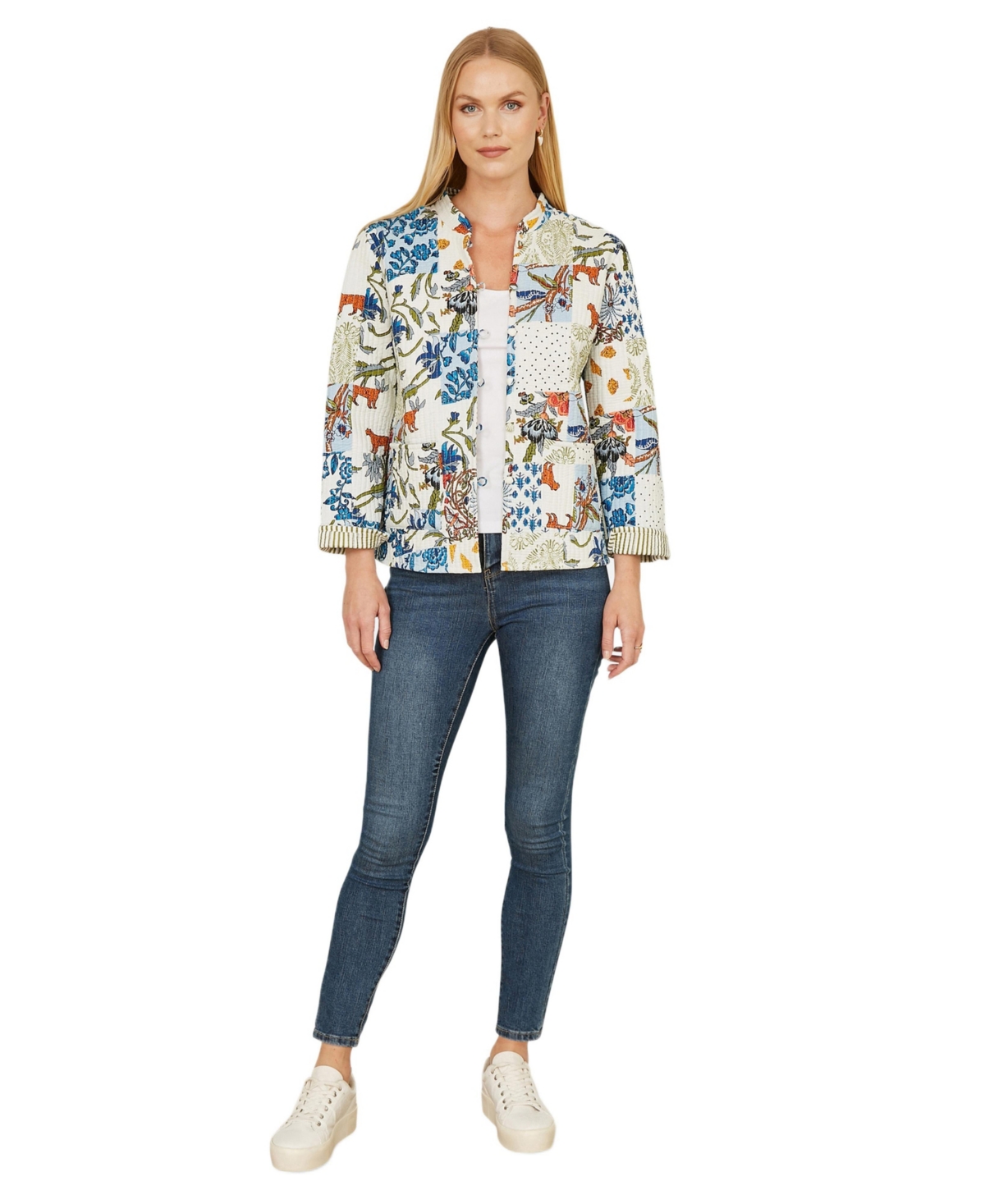 Yumi Women's Indian Patchwork Reversible Jacket