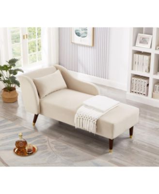 Modern Chaise Lounge Chair Velvet Upholstery