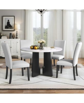  5-Piece Round Dining Set Chairs & 43" Table
